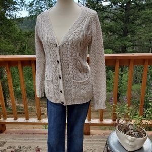 Knit sweater w/ wood buttons